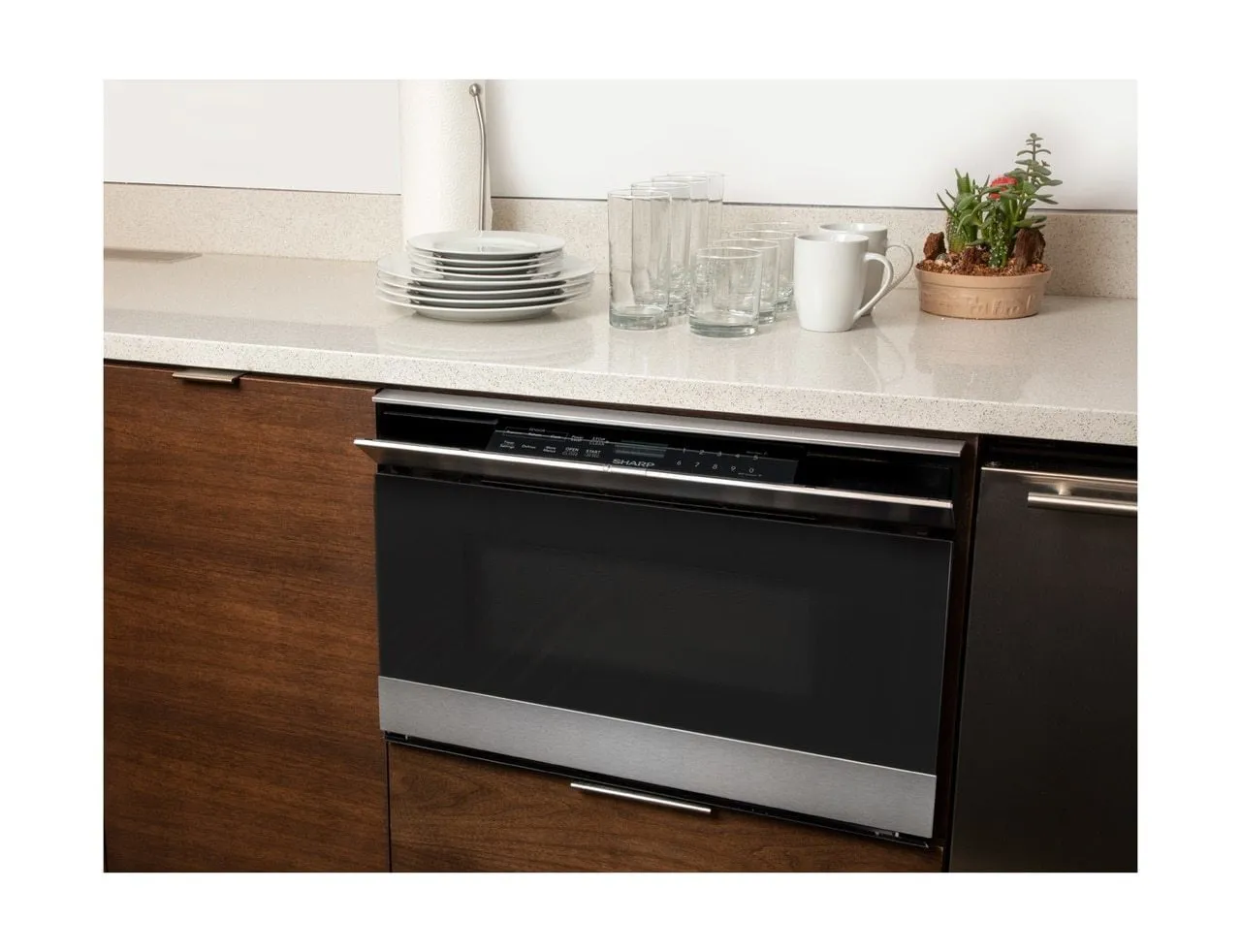 Sharp SMD2489ES 24 In. 1.2 Cu. Ft. 950W Sharp Stainless Steel Iot Easy Wave Open Microwave Drawer Oven