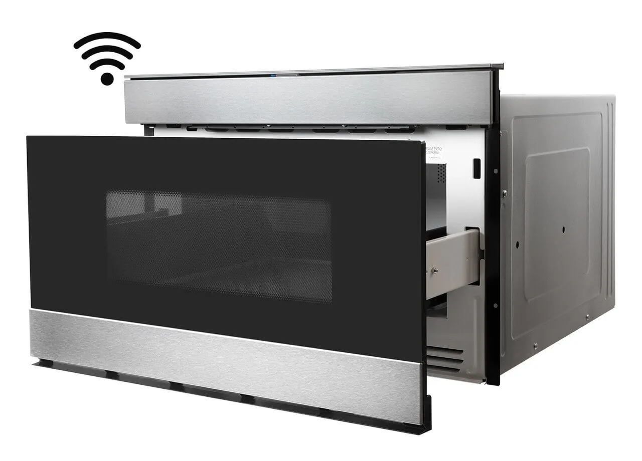 Sharp SMD2489ES 24 In. 1.2 Cu. Ft. 950W Sharp Stainless Steel Iot Easy Wave Open Microwave Drawer Oven