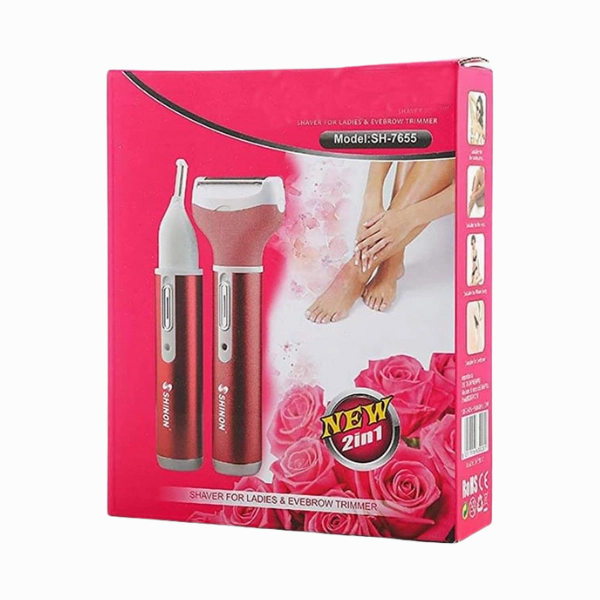 Shinon 2 In1 Rechargeable Shaver And Eyebrow Trimmer For Ladies Sh-7655 Online Exclusive Savings Shop Grab Savings