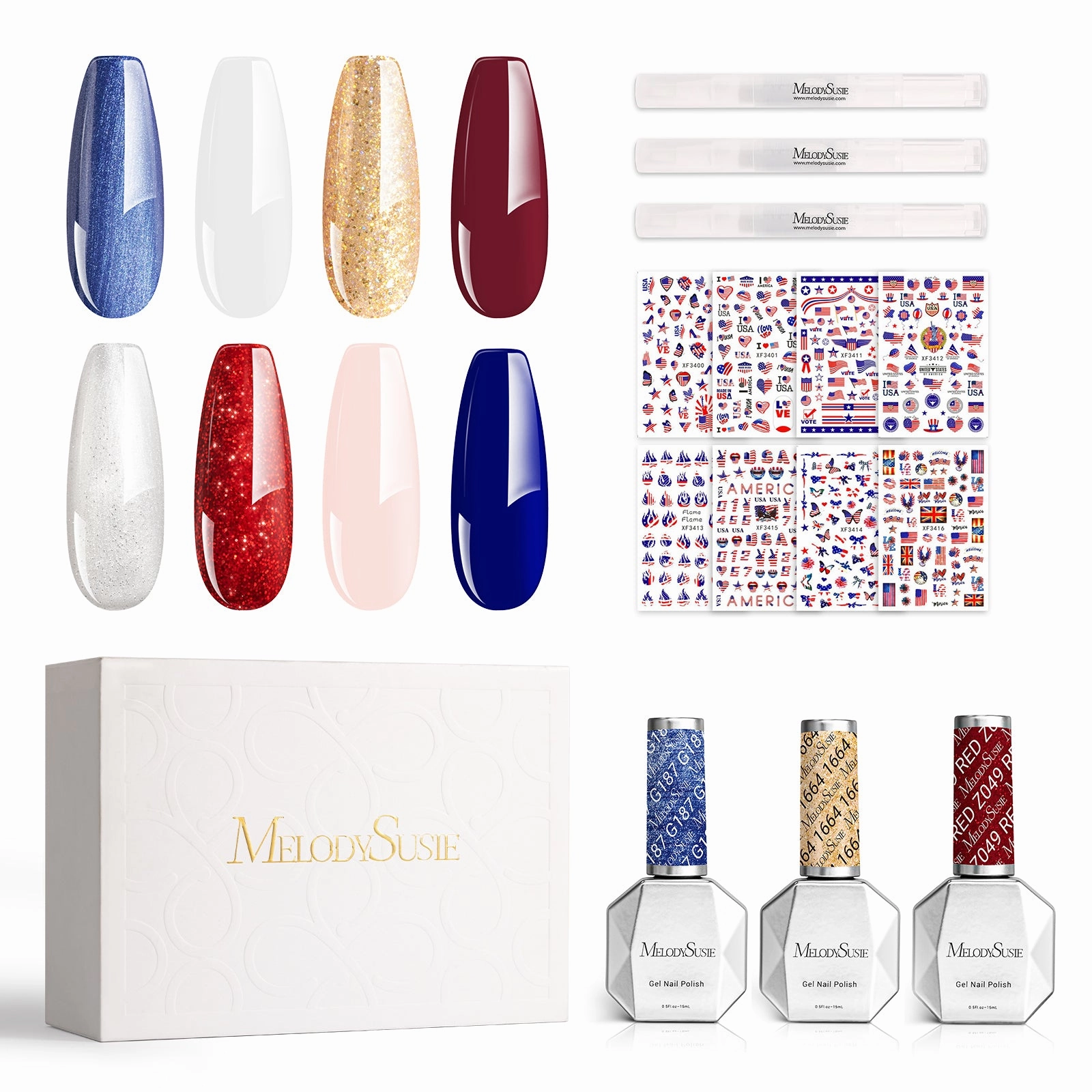 Best Deal Alert Independence Day Gel Nail Polish Gift Box - 8 Colors