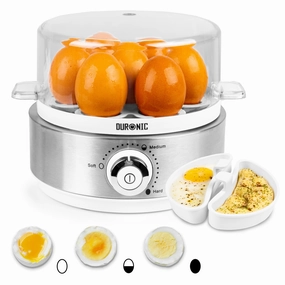 Duronic Electric Egg Boiler Eb40 We Steamer For Eggs 400W Automatic Egg Boiler Electronic Omelette Maker Poacher For 7 Soft, Medium & Hard Boiled Eggs Perfect Gift Offer Best Deal Alert