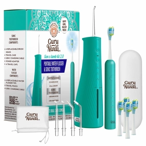 Lion & Lamb 2.0 Portable Sonic Toothbrush & Water Flosser - Teal Daily Deal Frenzy