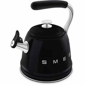 Limited Time Sale Limited Stock Hot Deal Smeg Wkf01Bl Retro 50S Style Whistling Hob Kettle Black