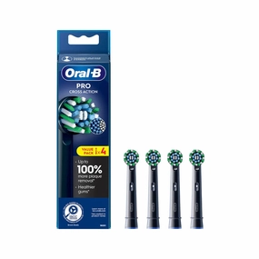 Oral-B Crossaction Replacement Electric Toothbrush Heads: Black Edition (4 Pack) Hot Discount Deal