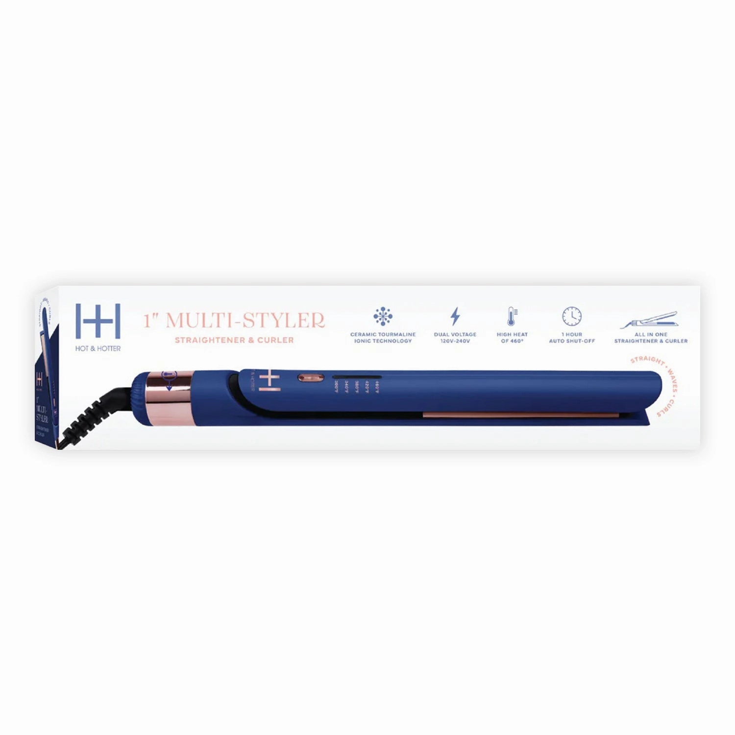 Limited Time Offer Deal Frenzy Today Hot & Hotter Multi Styler Straightener & Curler 1" Blue