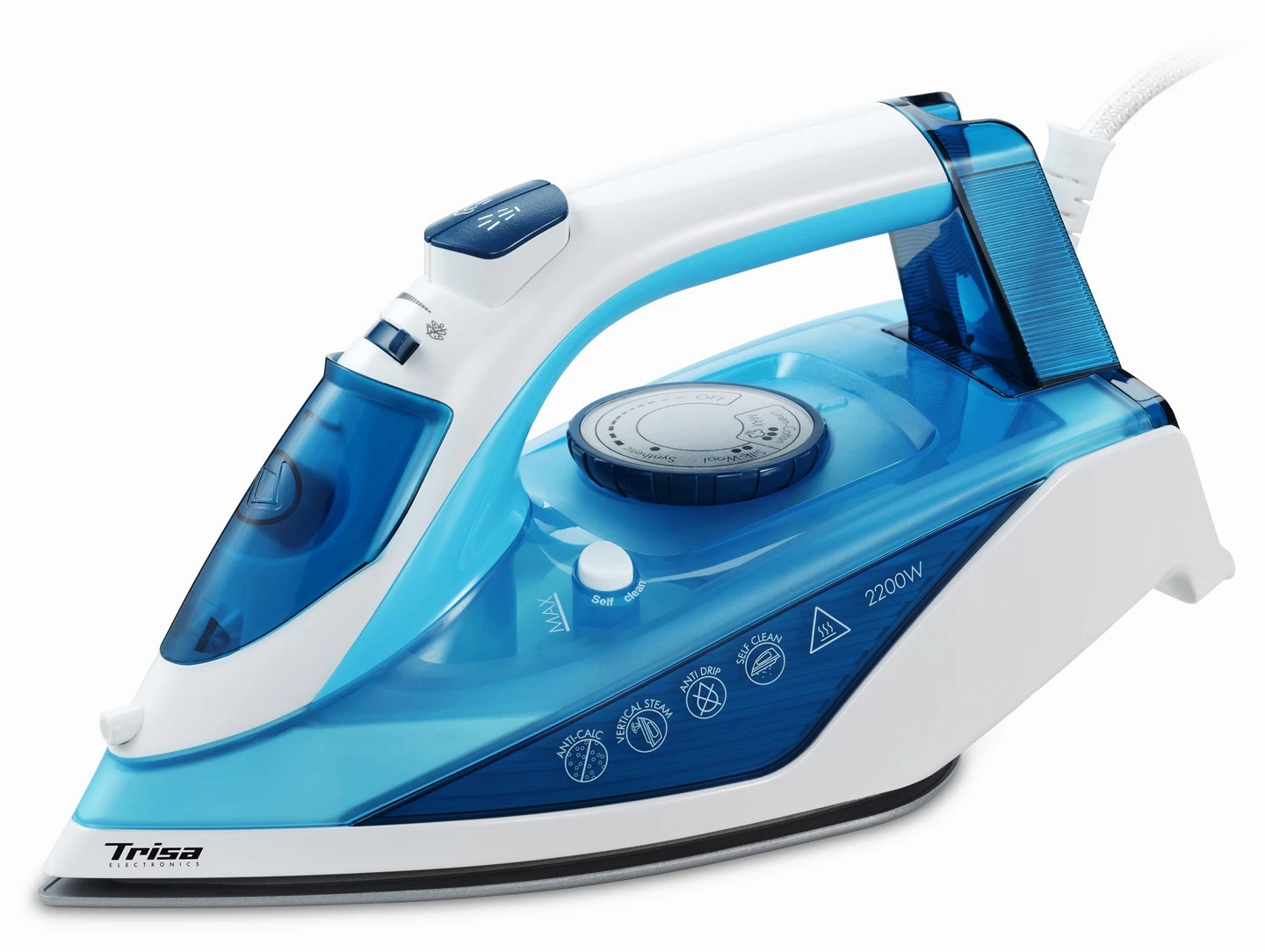 Best Seller Deal Trisa Steam Iron Comfort Steam, 300Ml, 2200Watts, Blue