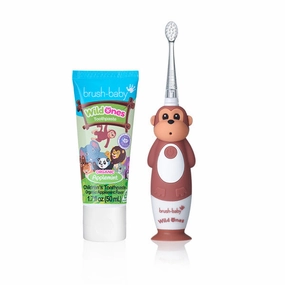 Wildones? Monkey Kids Electric Rechargeable Toothbrush And Wildones Applemint Toothpaste Set Hot Pick of the Day Dont Miss Out