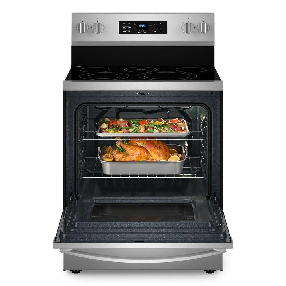 Whirlpool WFES5030RZ 30-Inch Energy Star Electric Range With Air Cooking Technology, No Preheat Air Fry And Air Baking And Self Clean
