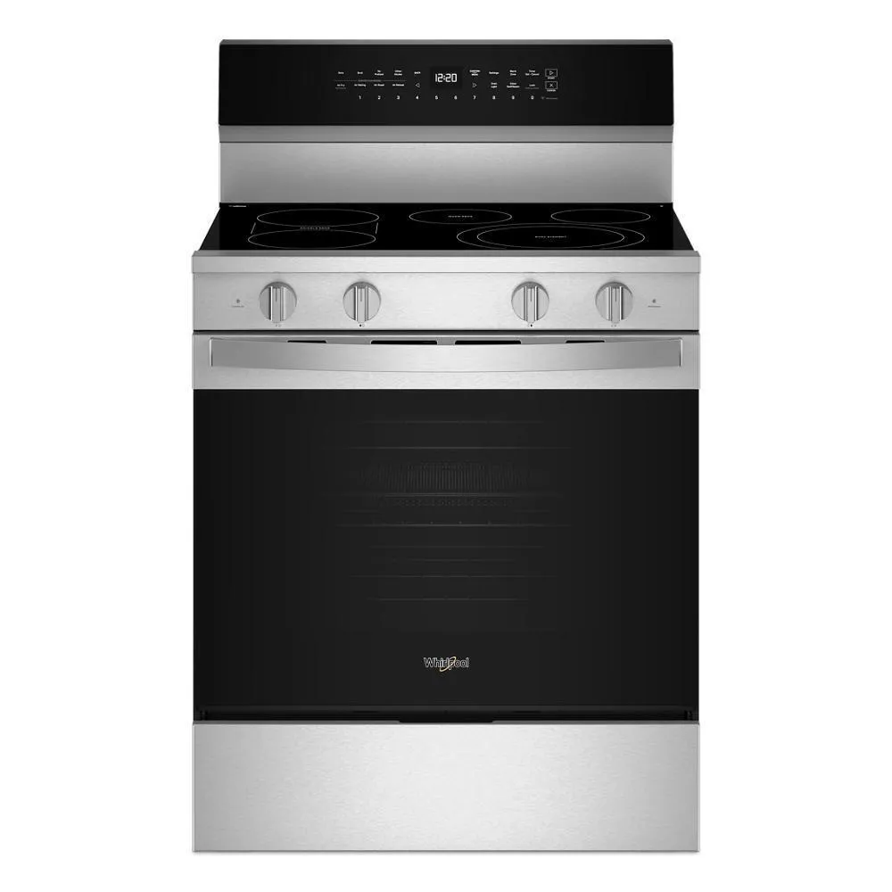 Whirlpool WFES7530RZ 30-Inch Smart Electric Smart Range With Air Cooking Technology, No Preheat Air Fry, High Speed Preheat Oven, Wipeclean&#8482; Coating, And Steam/Self Clean