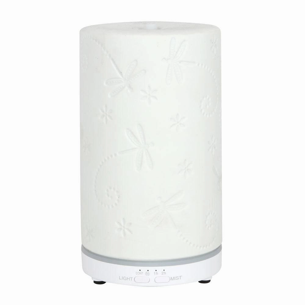 White Ceramic Dragonfly Electric Aroma Diffuser Instant Discount