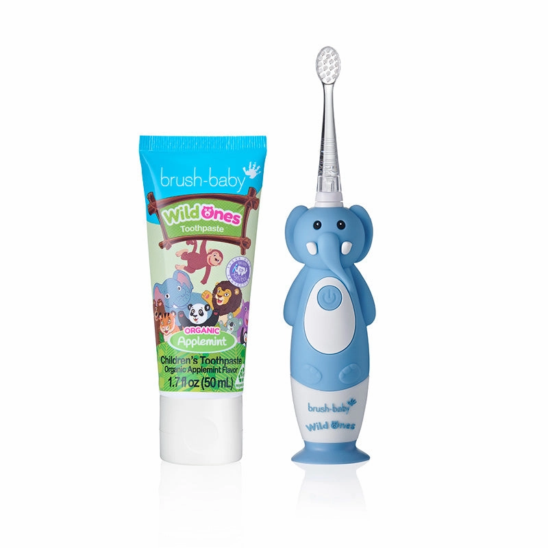Wildones? Elephant Kids Electric Rechargeable Toothbrush And Wildones Applemint Toothpaste Clearance Sale Flash Deal Today