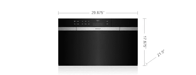 Wolf CSO30CMB 30" M Series Contemporary Black Glass Convection Steam Oven With Retractable Handle